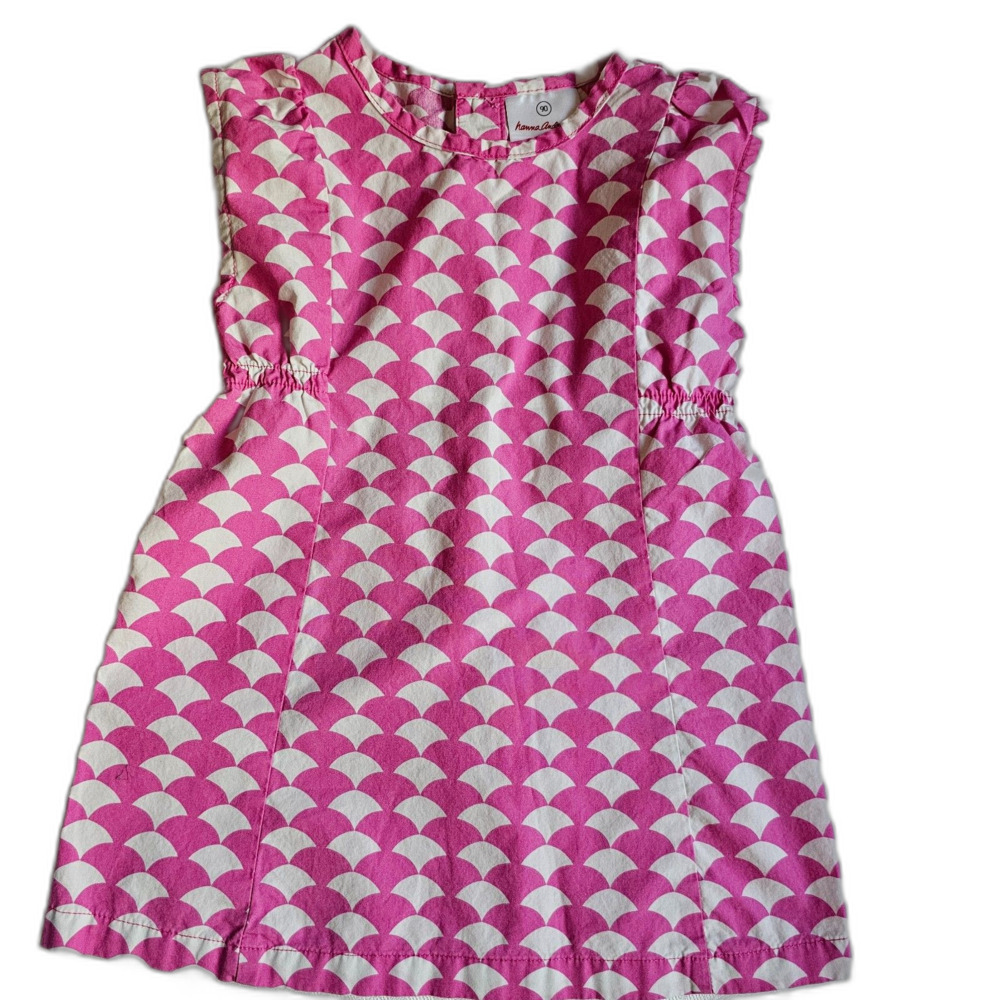 Hanna Andersson Vintage Toddler Girls Pink & White Cotton Dress Darling sz 3T/90